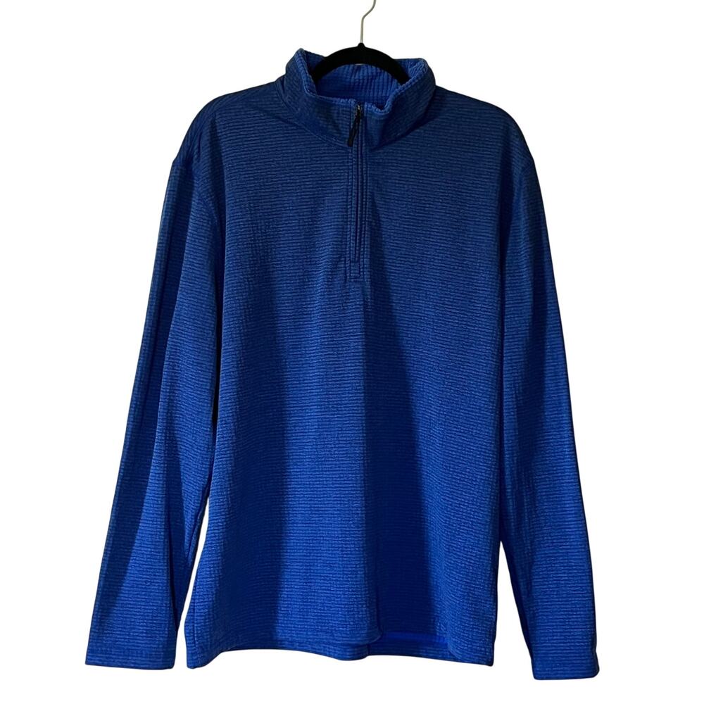 Robert Graham Blue Grid Fleece 1/4 Zip Performance Pullover Men’s 2XL